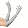 Accesorios para Mujer de los Años 1920 Spandex Satén Flocado Guantes de Charol Accesorios de Disfraz para Fiesta de Baile Transfronteriza en Stock