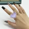 Nova Beldade da Internet do Sudeste Asiático Coroa de Luxo Acessível Anel Coração Design de Nicho Joia Anel Colorido Brilhante