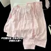 Pijama Dulce de Algodón Nube para Niñas, Nuevo Estilo Primavera/Otoño, Manga Larga, Cuello de Solapa, Se Puede Usar Afuera, Ropa de Casa de Dibujos Animados, Conjunto de Dos Piezas