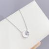 Super Hada Retro Zircón Concha Luna Colgante Collar Mujer Luz de Luna Blanca Simple Suave Elegante Cadena Clavícula Collar Cadena
