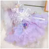Vestido de Verano para Perro con Tirantes, Falda Abullonada, Vestido Princesa Lolita para Maltés, Vestido sin Espalda para Perro Pequeño Yorkshire