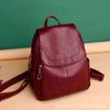 Mochila de Mujer Nuevo Estilo Coreano Combinable Cuero Suave Patrón Piel de Oveja Mochila de Mujer Tendencia de Moda Mochila Bolso para Estudiante de Secundaria