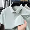 Camiseta de Manga Corta para Hombre para Exportación, Nuevo Estilo de Verano, Polo con Cuello, Perforada, Moderna Camiseta Lisa de Media Manga, Dropshipping