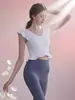 Top de Yoga con Volantes Estilo Ballet de Verano para Mujer, Cuello en V, Espalda Bonita, Ceñido a la Cintura, Camiseta Corta de Fitness, Chaleco Deportivo Transpirable