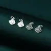 Prata Maciça S925 Prata Lisa Moeda de Cobre Pingente de Cadeado Pequeno Pingente de Corda Ruyi Pulseira de Corda Feita à Mão DIY Acessórios de Prata