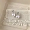 Pendientes de Aro Estilo Francés con Microincrustaciones de Circonita y Cuentas de Torre, Modernos, Exquisitos, Lujo Ligero, Pendientes de Botón Versátiles