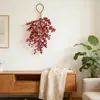 Adornos Navideños de Bayas Rojas Cubiertos de Nieve Artificial para Decorar Rincones Acogedores y Escenas del Árbol de Navidad