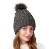 Sombrero de lana acolchado con terciopelo, nuevo, transfronterizo, europeo y americano, otoño e invierno, moda para mujer, exterior, cálido para el frío, sombrero de punto