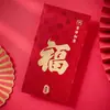 2025 Novo Envelope Vermelho Grande de Alta Qualidade com Padrão Cem Bênçãos Estampado a Quente Dourado Espesso Envelope para Dinheiro da Sorte de Mil Yuan com Caractere de Bênção de Grande Sorte e Prosperidade