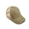 Amazon Comercio Exterior Nueva Malla Lavada con Agujeros para Cola de Caballo Gorra de Béisbol Malla Trasera Abierta Gorra Vieja de Secado Rápido con Visera