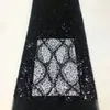 Tela de importación en stock bordada con lentejuelas y cuentas para vestidos de novia, trajes de escenario para actuaciones, vestidos de moda y bolsos