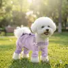 Pantalones a Prueba de Polvo para Perros Otoño e Invierno Cálidos de Cuatro Patas Cubierta Completa con Pies Overoles Impermeables Anti-Manchas para Exteriores Ropa para Perros Mascotas