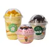 Taza de postre Bobo regordeta en forma de U, famosa en internet, de plástico desechable para lasaña, mousse, postre, pudín, taza de salvado de madera, taza de Navidad