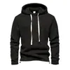 Sudadera con capucha y cordón para hombre, estilo versátil semi-nuevo, forro polar europeo y americano, para otoño e invierno, manga larga, con cuello alto