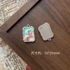 Pintura al óleo Ins Flor de Perla Incrustada Palacio Colgante Marco de Fotos Pulsera Hecha a Mano DIY Collar Collar de Perlas Accesorios