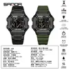 Reloj Electrónico Estudiante Sanda, Pantalla Simple Única, Reloj Cuadrado Multifuncional Versátil Impermeable, Temporizador de Cuenta Regresiva, Reloj Despertador, Reloj de Pulsera para Hombre