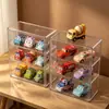 Vitrine expositora transparente para modelos de carro, caixa de armazenamento para figuras, compartimento de exibição à prova de poeira para carrinhos pequenos, caixa organizadora de mesa Super Wings