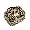 Bolsa de Armazenamento Estampa de Leopardo Feminina para Viagem Grande Capacidade Necessaire Bolsa de Maquiagem Portátil para Viagem de Negócios Bagagem Impermeável Elegante Bolsa de Classificação