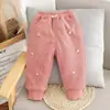 Pantalones de Bebé Jingqi Acolchados Engrosados Pantalones de Algodón para Niñas Ropa de Otoño e Invierno Ropa para Niños de Otoño e Invierno 2025 Nuevo Estilo Un Par para Invierno