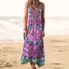 2025 Roupa Feminina Transfronteiriça Europeia e Americana Amazon Wish Exportação Novo Estilo Étnico Vestido Colete Solto Estampado