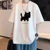 Vbe Camiseta de Verano de Moda para Hombre Tendencia Vino Top Manga Corta Ropa Roja Manga Corta Manga de Tres Cuartos Diseño de Píxeles