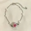 Pulseira de Pérolas Rosa Azul Glacial de Subcultura Transfronteiriça, Joia de Estilo Nicho para Mulheres, Presente para Melhor Amiga ou Namorada