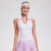 Colete Esportivo Feminino Com Bojo Fixo Verão Novo Respirável Badminton Tênis Fitness Roupas Profissional Corrida de Maratona Sem Mangas