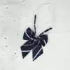 Jk Pajarita de Color Sólido Estilo Japonés Flor de Flor en el Cuello Pluma Mango Largo Versátil Uniforme Escolar Marca H Bata de Graduación Licenciatura Rayado Estilo Campus