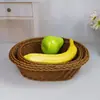 Caja de Almacenamiento para Exámenes, Bandeja de Frutas y Snacks de Ratán, Cesta Organizadora de Escritorio para el Hogar