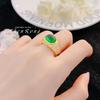 Anillo Carjia mismo estilo medio-antiguo alta calidad piedra preciosa de color diseño de personalidad oro lujo ligero europeo y americano anillo retro femenino