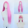 Artículo de venta caliente de comercio exterior 13*4 encaje frontal fibra química mate seda de alta temperatura rosa cabello largo liso peluca conjunto
