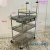 Carrinho de Transmissão ao Vivo em Aço Inoxidável, Suporte de Display Portátil Destacável para Exterior, Mesa Promocional, Expositor de Lanches