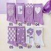 Corea del Sur ins calcetines modernos morados con flor de amor para mujer a media pantorrilla estilo dulce universitario lindos calcetines deportivos