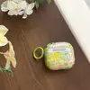 Funda protectora para auriculares Airpods de 4ª generación con estampado floral en degradado amarillo-verde, adecuada para auriculares Apple Airpods de 3ª generación Pro2
