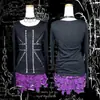 Moda Gótica de Primavera y Otoño Cuello Redondo Ceñido a la Cintura Elegante Estilo Punk Camiseta Base Adornada con Tachuelas Comercio Exterior Transfronterizo Camiseta de Manga Larga