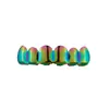 Conjunto de Brackets Coloridos Eletrodepositados Hip-Hop Mais Vendido na Amazon, Acessórios de Dentes Falsos de Metal Tendência Personalizados