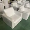 Sofá de Conferência Sala de Recepção VIP Combinação Mesa de Centro Tecido Branco Zhongnanhai Sala de Recepção Individual de Três Lugares Negócios