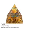 Pirâmide de Cristal Natural 5cm Estilo Europeu e Americano Decoração de Mesa para Casa e Escritório Ornamento de Pirâmide de Resina para Yoga Meditação