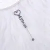 Novo Chaveiro de Coração com Contas DIY, Pingente Acessório de Chaveiro de Metal em Forma de Coração com Contas, Em Estoque para Atacado