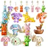 Popular Set de 12 Piezas de Decoraciones Colgantes de Madera de Pascua Decoración de Pascua 2026 Colgantes de Conejo Coloridos