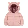 Chaqueta de algodón con capucha de nuevo estilo para niños, abrigo de algodón para niños pequeños e infantes con orejas, chaqueta de algodón para otoño e invierno para niñas, ropa de abrigo