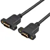 HDMI hembra a hembra con orejas 19+1 Versión HDMI 2.0 cable de extensión HDMI hembra a hembra con orificio para tornillo 4K