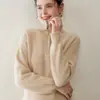 Suéter de cachemira grueso de punto con media cremallera, cuello grande, corte holgado, grueso, para uso casual, versátil, adelgazante y elegante, jersey de capa base