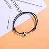 Pulsera Creativa de Balón Deportivo Cuerda de Cera Negra Corea del Sur Pulsera Impermeable Pulsera Ajustable para Actividad