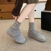 Zapatos de peluche Birkenstock que aumentan la altura para mujer 2026 nuevo estilo invierno Velcro cálidos mocasines slip-on frijol zapatos de algodón