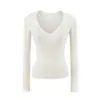 Suéter de Punto de Manga Larga Estilo Nuevo de Primavera para Mujer, Camisa Base Elástica Ajustada, Top Transparente con un Estilo Puro y Atractivo, Venta al por Mayor para Exportación