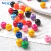 Pintura acrílica de 8 mm cuentas de 4 vías perforadas de cuatro vías cuentas sueltas cadena para teléfono móvil con cuentas pulsera accesorios de joyería diy