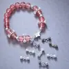 Plata pura S925 viga de equilibrio de doble extremo flor pequeña cuentas cuadradas pulsera de cuerda trenzada hecha a mano DIY accesorios de cuenta espaciadora para collar