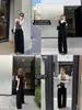 Pantalones Casuales Grises de Pierna Ancha Baishiwang para Mujer Verano Nuevo Cintura Elástica Cordón Caída Adelgazantes de Longitud Completa Pantalones de Chándal