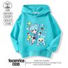 Sudadera con Capucha de Dibujos Animados Azul Pequeño para Apretar Agua Diseño para Niños Sentido de la Moda Ropa Exterior de Nicho Ropa de Otoño para Niños Dibujos Animados
